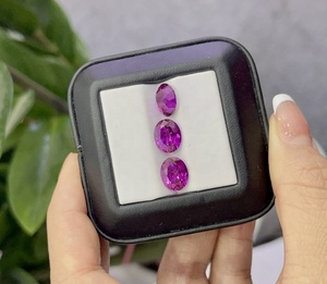 Mor renk Lab düzenlendi safir 1ct 2ct Oval armut yastık kesim Lab takı için safir yetiştirilen