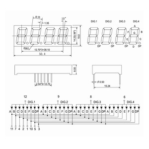 0.56 pollici quattro cifre LED 7 segmento <span class=keywords><strong>Display</strong></span> 8mm altezza colore rosso - Product Image 2