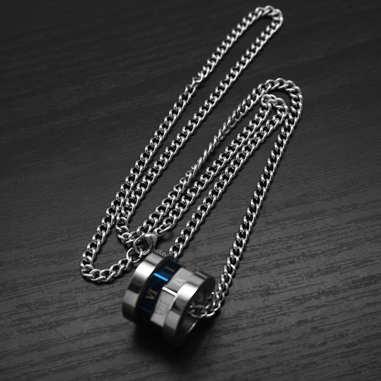 Blue large size with 55cm Cuban chain