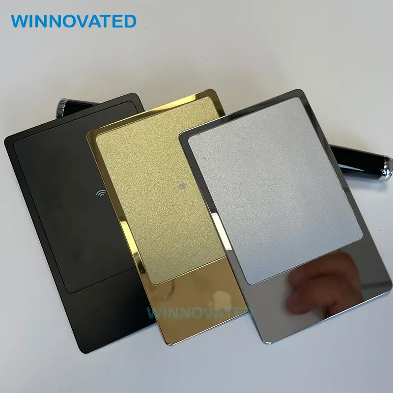 Tarjetas digitales híbridas de lujo para negocios, NFC, de Metal, oro de 24k