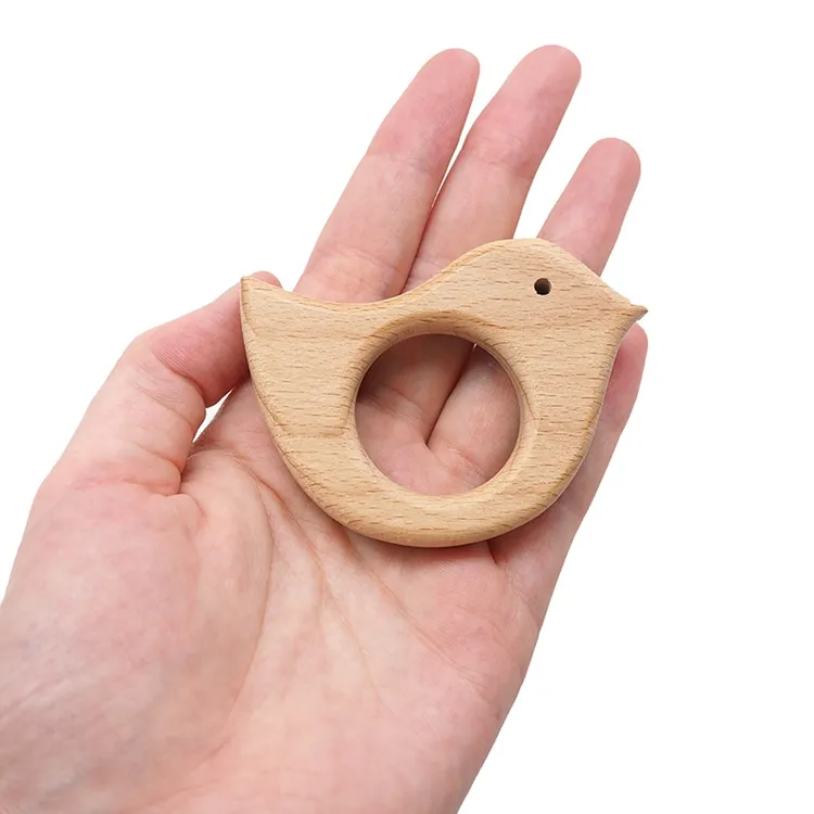 El yapımı organik kayın ahşap aşk kuş kolye DIY bebek diş kaşıyıcı oyuncaklar çiğneme oyuncaklar