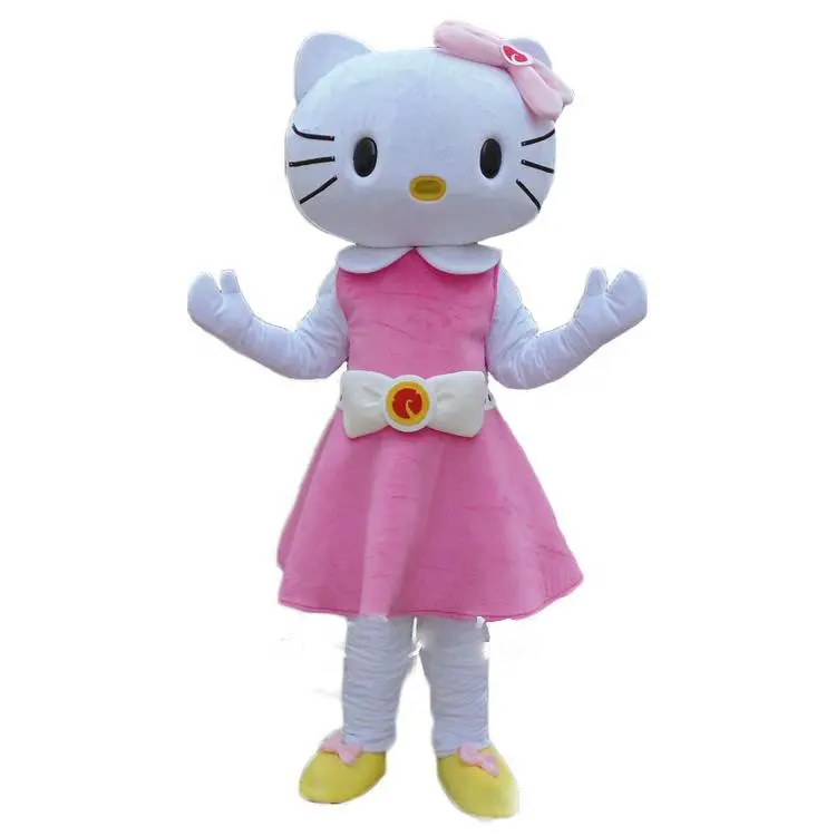 Efun Großhandel Film laufen individuell Erwachsenengröße Kätzchen Katze Maskottchen-Figur Plüsch-Cartoon niedlich Hallo Kitty Maskottchen-Kostüm zu verkaufen