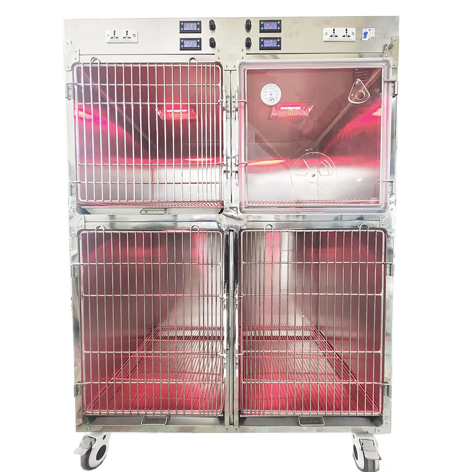 獣医機器サーモスタット赤外線療法酸素ケージ病院医療犬小屋ケージ (モデルA)