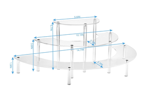 Acrylic 3 Tier Bán Nguyệt Hiển Thị Đứng Hiện Đại Rõ Ràng Lưu Trữ Kệ Hiển Thị Cho Pop Con Số Đồ Chơi Mỹ Phẩm Nước Hoa - Product Image 2