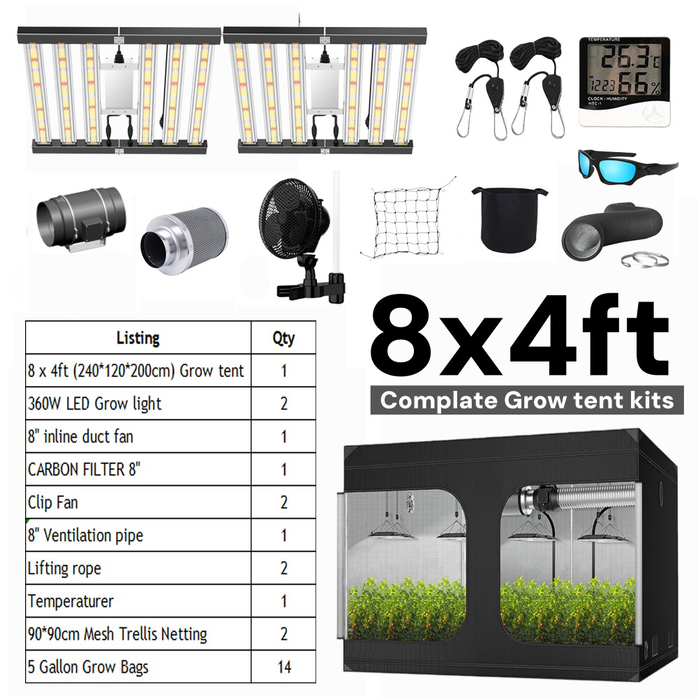 8x4ft tent +720w grow light set