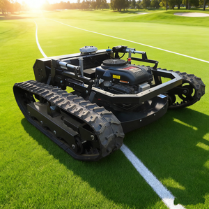 เครื่องตัดหญ้าอัตโนมัติแบบขับเคลื่อนด้วยตัวเอง 190 ซีซี สำหรับงานอุตสาหกรรม แบบออฟโรด ทรงรถถัง กันลื่น ใช้ระบบไฮบริดน้ำมัน-ไฟฟ้า ใช้งานได้ 8 ชั่วโมง รับประกัน 2 ปี ความสูงตัด 20 มม. - Product Image 6