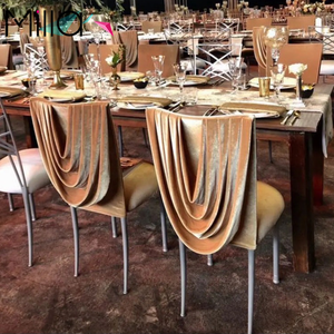 <span class=keywords><strong>2025</strong></span> nóng bán rượu sâm banh Vàng NHUNG XÙ treo lên Swag chiavari Ghế tựa lưng bìa - Product Image 1