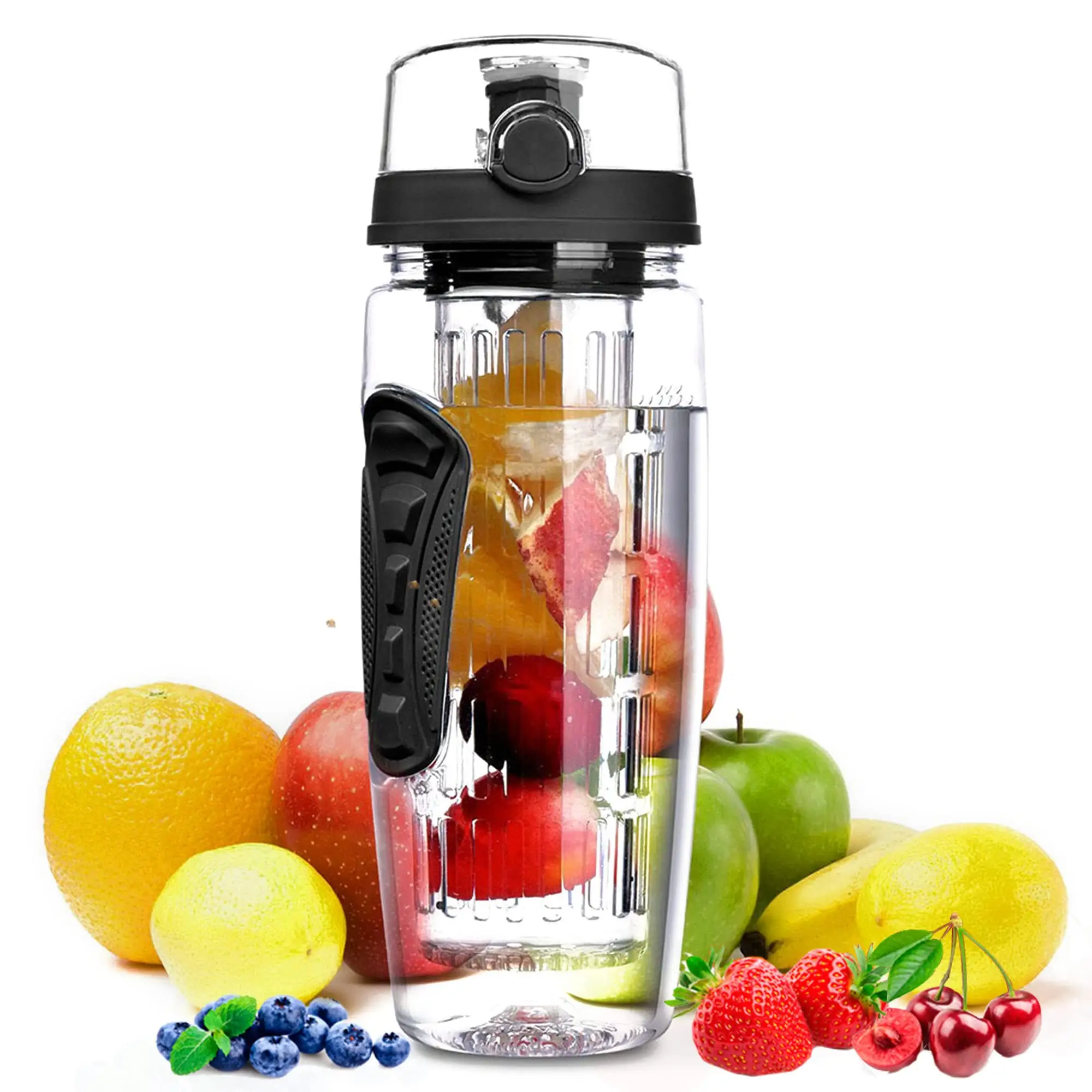 Niseven Hot Bán Tritan trái cây Infuser chai nước BPA free nhựa Diffuser chai nước với bộ lọc thể thao chai nước