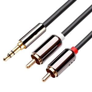 3,5mm a RCA, adaptador RCA macho a conector de audio auxiliar, carcasa metálica RCA Y Splitter RCA Cable auxiliar Cable 1/8 a conector RCA - Product Image 1