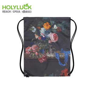 Low Moq Custom <strong>Pattern</strong> Recycled <strong>String</strong> <strong>Bag</strong> Drawstring Backpack Polyester Drawstring <strong>Bag</strong> for School Outdoor Use - Product Image 2