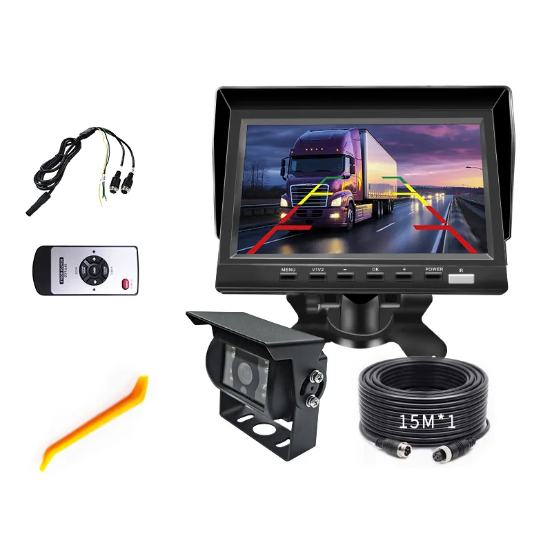 Grosir sistem kamera spion truk nirkabel kamera cadangan nirkabel Digital sistem tampilan belakang Monitor Quad