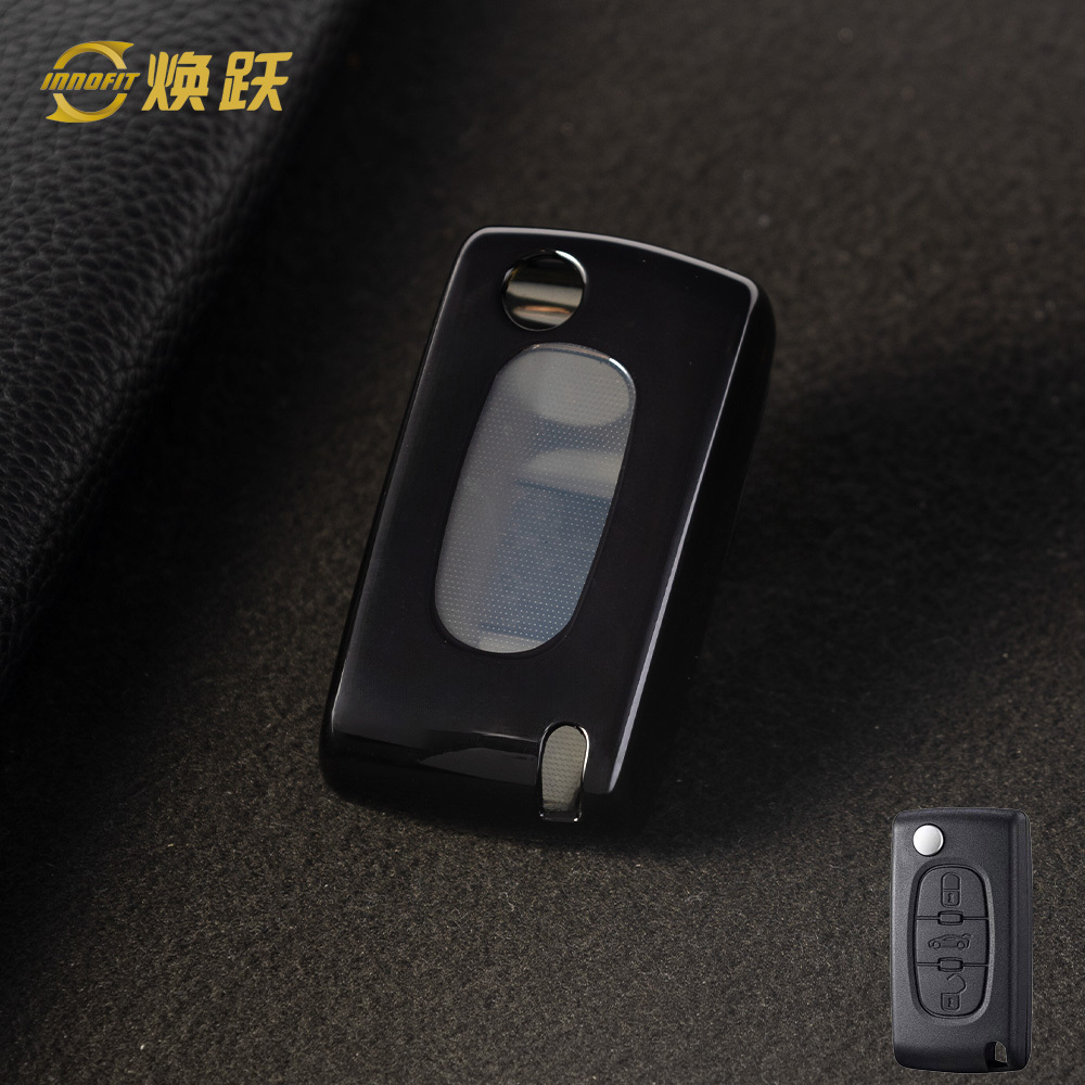 PUE1T1-White Transparent Button-Black Plating