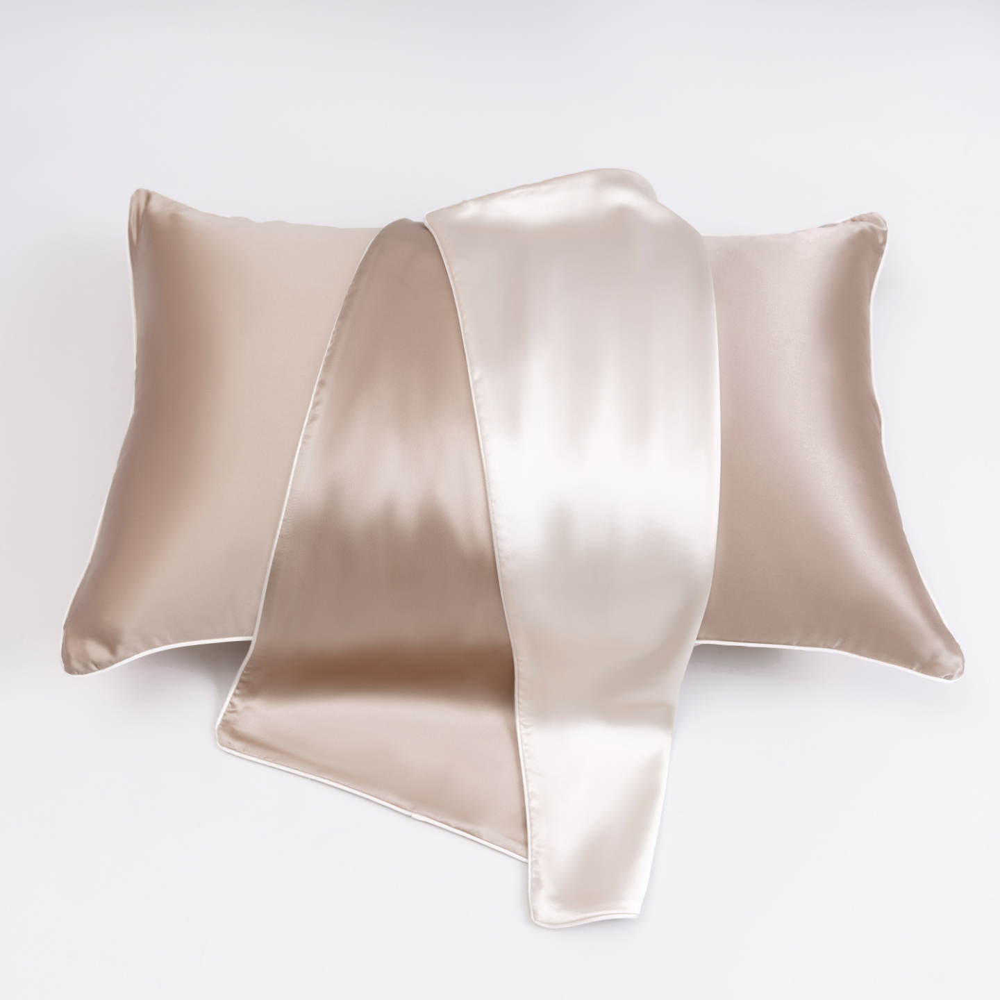 Champagne oro e bianco argento (federa singola)