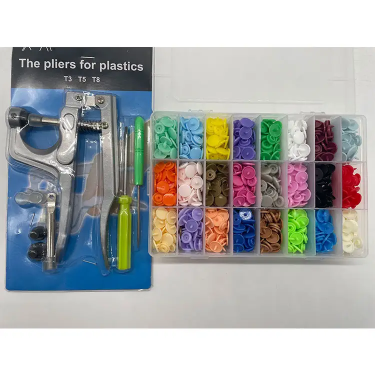 Hand Press Pliers T5/T8/T3 Color Resin Snap Button Tool Kit Children'S Dark Button Installation Tool