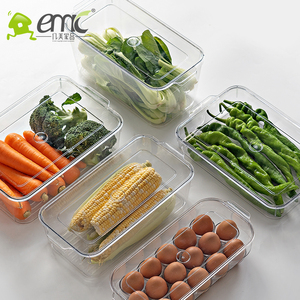 Cajas apilables de plástico para almacenamiento de nevera, contenedores reutilizables con tapa - Product Image 2