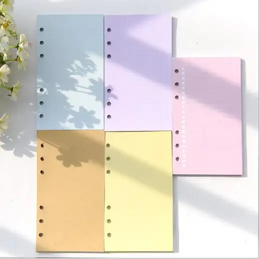 9 צבע אפשרויות 6 חורים A6 מתכנן מילוי מוסיף מילוי נייר דפים