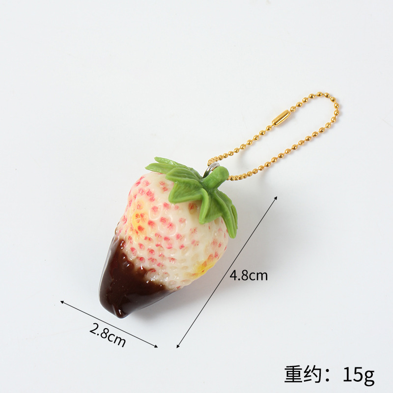 Milky White Strawberry-( gold Bead Chain)