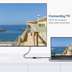 OEM Professional 4K 30Hz USB-C to HDTV Converter Grey Type C <strong>Input</strong> HDTV <strong>Output</strong> for <strong>Computers</strong> and Laptops with PVC Jacket - Product Image 4