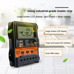 Solar regler 12 V24V Automatischer Universal-Solarpanel-Photovoltaik-Leistungs regler Laden Sie den PWM-Controller mit zwei USB-LCD-Displays auf - Product Image 2