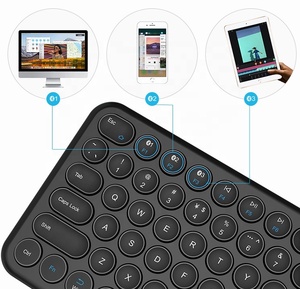 Teclado inalámbrico BT Teclado compatible con tableta y Mini 3 dispositivos simultáneamente Teclado de 3 canales Teclado inalámbrico multidispositivo - Product Image 2