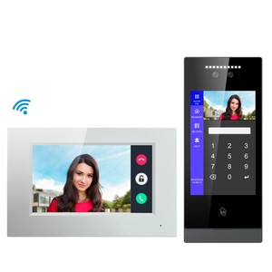 Senza fili Smart 8 pollici LCD touch screen Cloud basaed APP di controllo sblocco facciale Multi appartamento IP Video citofono - Product Image 1