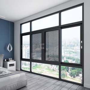 Daire pencereleri güvenlik ekranı alüminyum 3 parça sistemi sürgülü pencere - Product Image 1