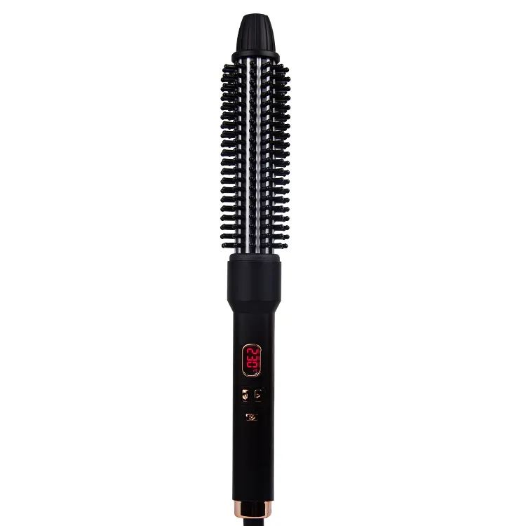 Popular Volumizing Brush Hair Iron with comb teeth hot ceramic curling iron brush styler for women