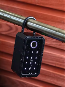 Yüksek güvenlik siyah alüminyum alaşım su geçirmez kablosuz parmak izi şifre kombinasyonu TTlock APP ev için tuş kilidi kutusu - Product Image 5