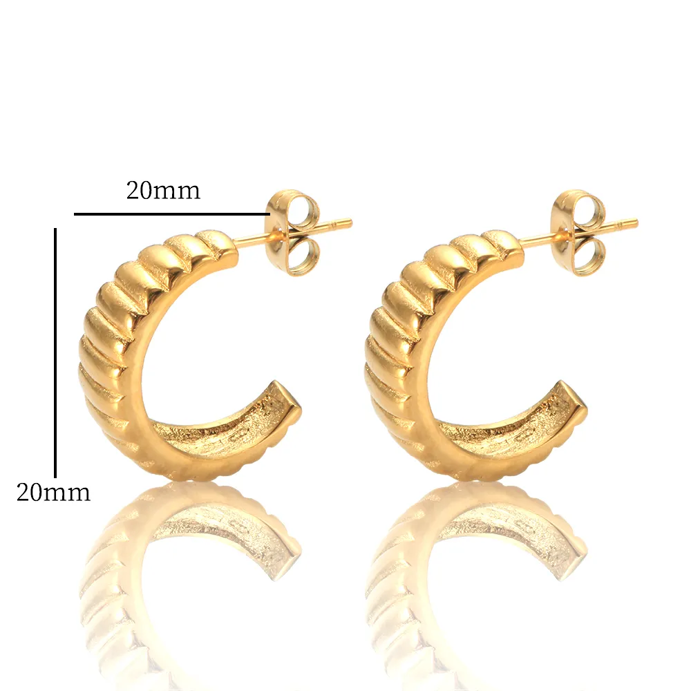 INS Hot Style Fine Dangler gioielli in acciaio inossidabile a forma di C orecchino Mulit Band argento Color oro orecchino per le donne ragazze regalo