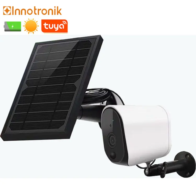 Innotronik بطارية كاميرا واي فاي مع لوحة طاقة شمسية IP كاميرا واي فاي الشمسية شحن 1080P PIR مراقبة المحمول Tuya بطارية تعمل بالطاقة ج
