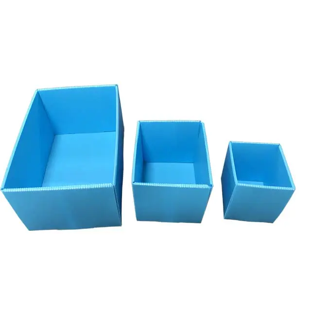 Welldon กล่องกระดาษลูกฟูกพลาสติก PP สีฟ้าสำหรับบรรจุภัณฑ์การขนส่ง