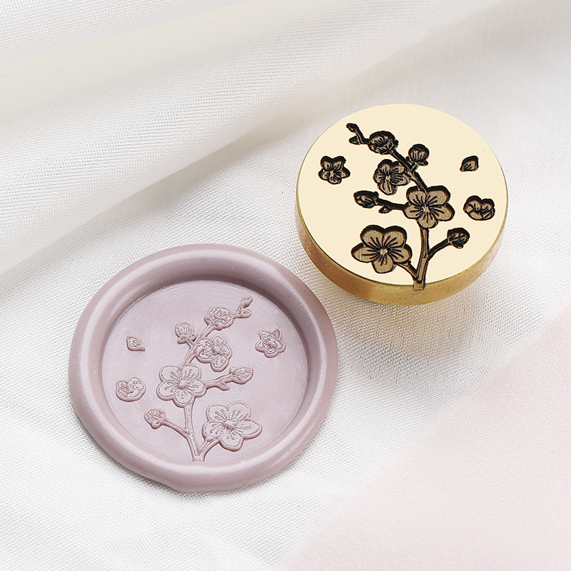 Branche de fleur de prunier (multicouche enduite au laser, taille 2,5 cm)