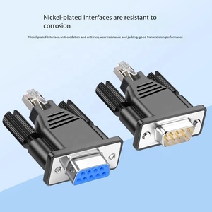 Factory DB9 to <strong>RJ45</strong> Adapter DB9 9-Pin Serial Port to <strong>RJ45</strong> Male Network Extender Adapter RS232 Computer Connector Adapter - Product Image 3