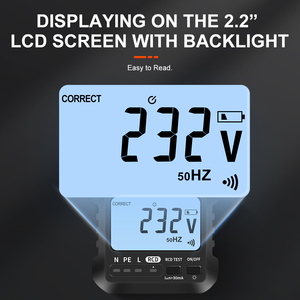 Max Load 250V/13A Digital Socket Outlet Plug <strong>Tester</strong> Meter Detector Analyzer with RCD Test for 7 <strong>Types</strong> Wiring Conditions Test - Product Image 5