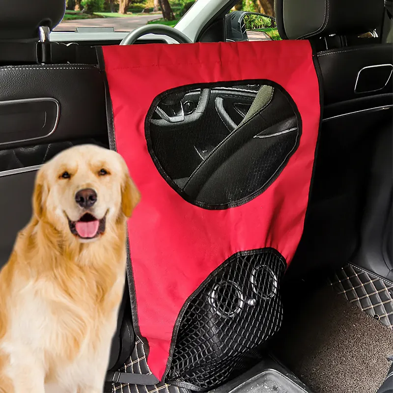 Mudah untuk menginstal penghalang jaring mobil anjing untuk suv pagar hewan peliharaan kursi belakang kendaraan mengemudi aman dengan 2 jaring jendela Aksesori hewan peliharaan untuk mobil