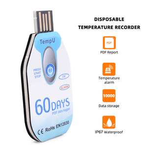 <strong>Single</strong> <strong>Use</strong> Disposable <strong>Temperature</strong> <strong>Data</strong> <strong>Logger</strong> <strong>USB</strong> 2.0 PDF for Cold Chain 60 Days Plastic Material OEM Customizable - Product Image 2