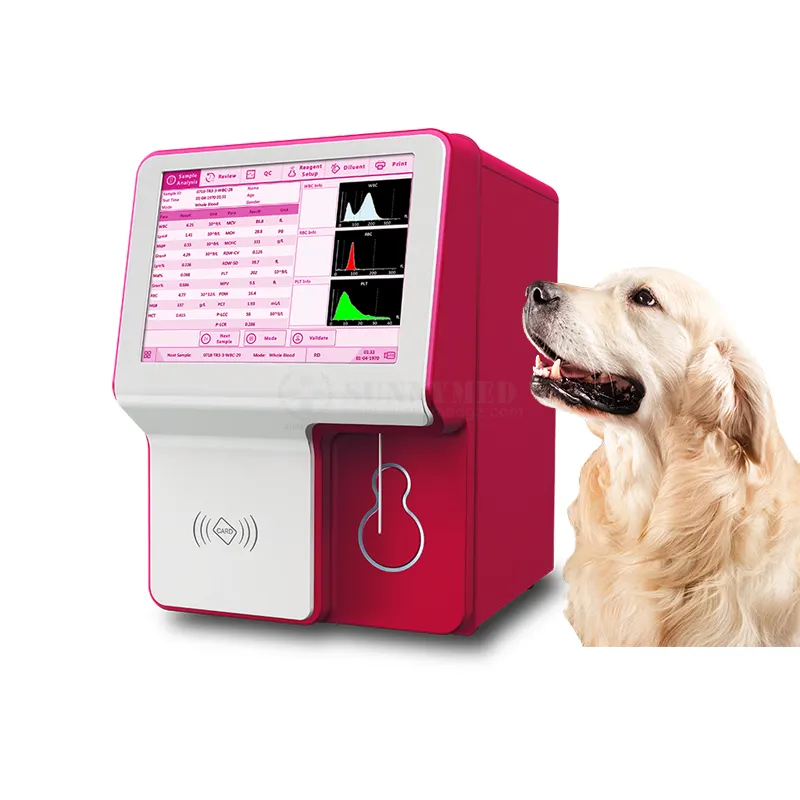 جهاز تحليل الدم, جهاز تشخيص الدم 3 أجزاء للأداء الجيد للحيوان البيطري ، جهاز تحليل الدم بالكامل بأنواع مختلفة من الحيوانات
