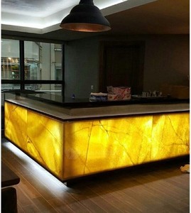 最新流行的固体表面酒吧桌办公室前台，人造石接待柜台 - Product Image 4
