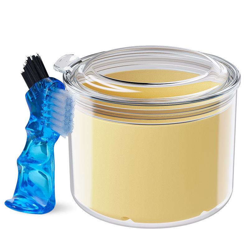 Boîte de nettoyage-brosse de nettoyage jaune transparente