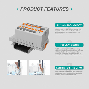 UTL JUT15産業用配電端子ブロック13P入力6mm自動車用ワイヤーコネクタDinレールマウント - Product Image 3