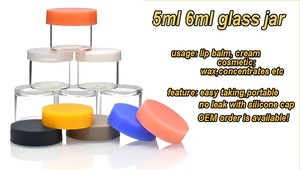 玻璃浓缩容器6毫升与硅胶盖不粘玻璃蜡容器罐5毫升 - Product Image 2