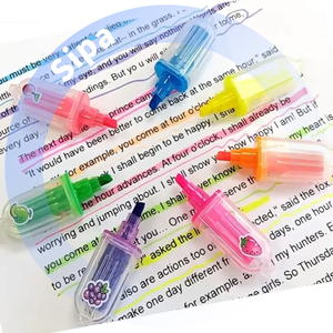 Sipa SH883 Mini Dễ Thương Văn Phòng Và Trường Học <span class=keywords><strong>Highlighter</strong></span> Bút Trái Cây Thơm Đánh Dấu Với Xiên Đầu Bàn Chải Khuyến Mại Văn Phòng Phẩm Thiết Lập - Product Image 1
