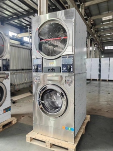 Saving Energy and Efficiency Coin/non-coin <strong>Operated</strong> and Laundromat Washing Machine Commercial Laundry Machine Stack Washer Dryer - Product Image 4
