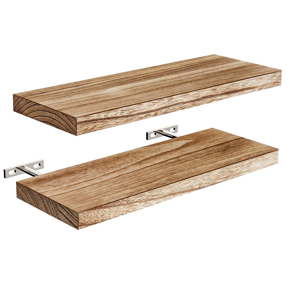Two pieces of lightly scorched, light brown paulownia wood