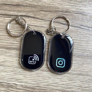 Siyah epoksi NFC anahtarlık NFC dokunun anahtarlık sosyal medya Instagram WhatsApp anahtar kart NFC - Product Image 5