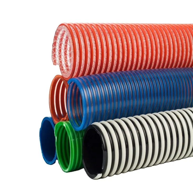 Guter Preis Big Size PVC Spiral verstärkter flexibler Feder saug schlauch