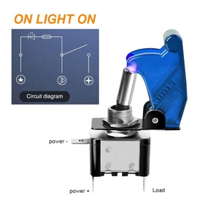 12V Rocker <strong>Switch</strong> Panel with LED Light Flip Cover Heavy-Duty ON/Off <strong>Switch</strong> Plate 3-Pin SPST 3-Gang Toggle <strong>Switch</strong> - Product Image 5