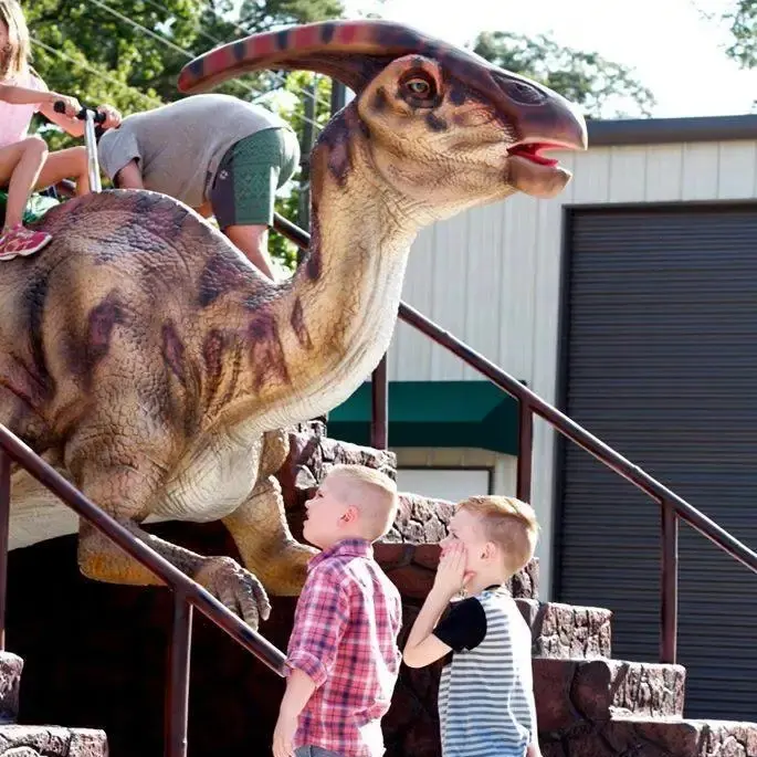 للاطفال في الهواء الطلق ركوب الديناصور الترفيه الإلكترونية الرسوم المتحركة ركوب الديناصور باراسورولوفوس