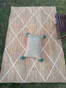 Jüt koşucu dikdörtgen örgülü doğal el yapımı halı Modern bak kilim Zigzag desen tasarımı ile doğal elyaf kilim toplu ürün - Product Image 5