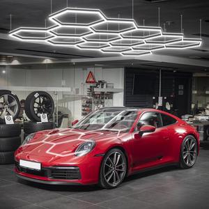 Lámpara de Techo <span class=keywords><strong>LED</strong></span> Hexagonal de 110V 220V para Garaje, Estilo Panal, para Salas de Exhibición de Autos, Talleres de Reparación, Lavaderos de Autos, Gimnasios - Product Image 1